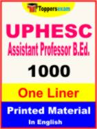 UPHESC Assistant Professor B.Ed. One Liner Book in English