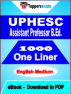 UPHESC Assistant Professor B.Ed. One Liner Book PDF in English
