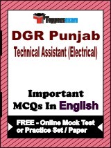 DGR Punjab Technical Assistant (Electrical) Exam Objective MCQs in English (Booklet), FREE - Online Mock Test or Practice Set / Paper
