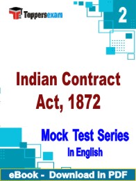 Indian Contract Act, 1872 Test PDF Book In English - Question Paper