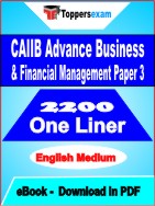 CAIIB Advance Business & Financial Management ( Paper 3 ) One Liner Book PDF in English