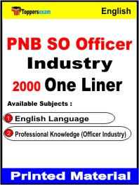 PNB SO Officer Industry One Liner Book in English