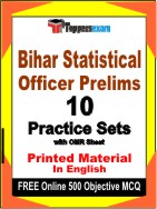 Bihar Statistical Officer Prelims Book in English - Practice Set