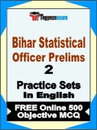 Bihar Statistical Officer Prelims Book in English - Question Paper / Practice Set