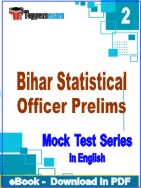 Bihar Statistical Officer Prelims Test PDF Book In English - Question Paper