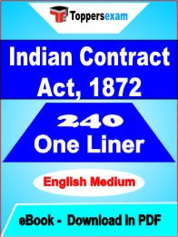 Indian Contract Act, 1872 One Liner Book PDF in English