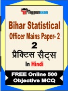 Bihar Statistical Officer Mains ( Paper- 2 ) Book in Hindi - Question Paper / Practice Set
