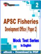 APSC Fisheries Development Officer ( Paper 2 ) Test PDF Book In English - Question Paper