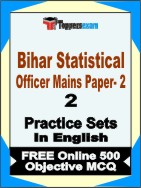 Bihar Statistical Officer Mains ( Paper- 2 ) Book in English - Question Paper / Practice Set