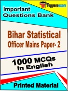 Bihar Statistical Officer Mains ( Paper- 2 ) Book in English - Objective MCQ