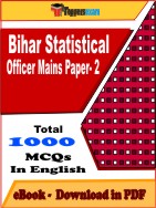 Bihar Statistical Officer Mains ( Paper- 2 ) PDF Book In English - MCQ / Objective Questions