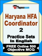 Haryana HFA Coordinator Book in English - Question Paper / Practice Set