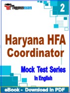 Haryana HFA Coordinator Test PDF Book In English - Question Paper