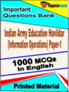 Indian Army Education Havildar (Information Operations) Paper-1  Book in English - Objective MCQ