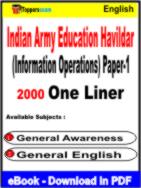 Indian Army Education Havildar (Information Operations) Paper-1 One Liner Book PDF in English