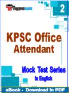 KPSC Office Attendant Test PDF Book In English - Question Paper