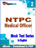 NTPC Medical Officer Test PDF Book In English - Question Paper