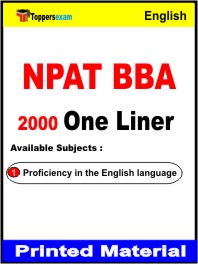 NPAT BBA One Liner Book in English