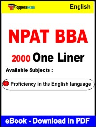 NPAT BBA One Liner Book PDF in English