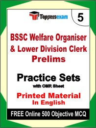BSSC Welfare Organiser & Lower Division Clerk Prelims Test Book in English - Mock Test / Practice Set