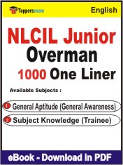 NLCIL Junior Overman One Liner Book PDF in English