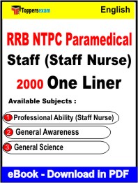 RRB NTPC Paramedical Staff (Staff Nurse) One Liner Book PDF in English