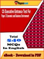 CS Executive Entrance Test For ( Paper 3 ) Economic and Business Environment  PDF Book In English - MCQ / Objective Questions