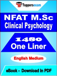 NFAT M.Sc Clinical Psychology One Liner Book PDF in English