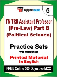 TN TRB Assistant Professor (Pre-Law) Part B (Political Science) Test Book in English - Mock Test / Practice Set