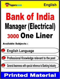 Bank of India Manager (Electrical) One Liner Book in English