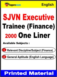 SJVN Executive Trainee (Finance) One Liner Book in English