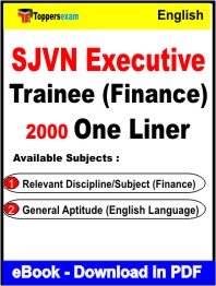 SJVN Executive Trainee (Finance) One Liner Book PDF in English