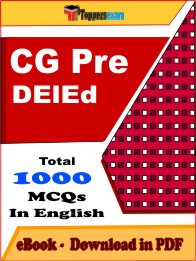 CG Pre DElEd PDF Book In English - MCQ / Objective Questions