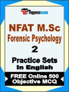 NFAT M.Sc Forensic Psychology Book in English - Question Paper / Practice Set