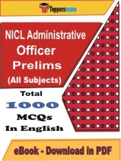 NICL Administrative Officer Pre PDF Book In English - MCQ / Objective Questions