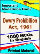 Dowry Prohibition Act, 1961  Book in English - Objective MCQ
