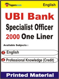 UBI Bank Specialist Officer One Liner Book in English