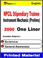 NPCIL Stipendiary Trainee Instrument Mechanic (Prelims) One Liner Book in English