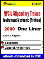 NPCIL Stipendiary Trainee Instrument Mechanic (Prelims) One Liner Book PDF in English