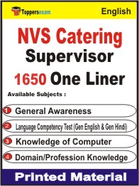 NVS Catering Supervisor One Liner Book in English