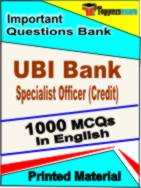 UBI Bank Specialist Officer (Credit) Book in English - Objective MCQ