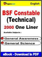 BSF Constable (Technical) One Liner Book PDF in English