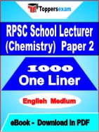 RPSC School Lecturer (Chemistry) Paper 2 One Liner Book PDF in English