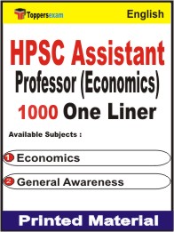 HPSC Assistant Professor (Economics) One Liner Book in English