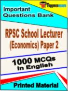 RPSC School Lecturer (Economics) Paper 2  Book in English - Objective MCQ
