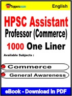 HPSC Assistant Professor (Commerce) One Liner Book PDF in English