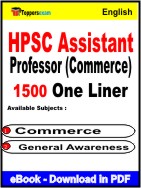 HPSC Assistant Professor (Commerce) One Liner Book PDF in English