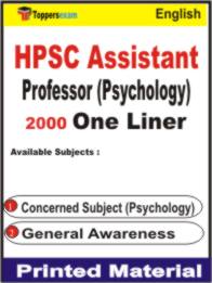 HPSC Assistant Professor (Psychology) One Liner Book in English