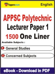 APPSC Polytechnic Lecturer (Paper-1) One Liner Book PDF in English
