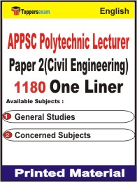 APPSC Polytechnic Lecturer Paper 2 (Civil Engineering) One Liner Book in English
